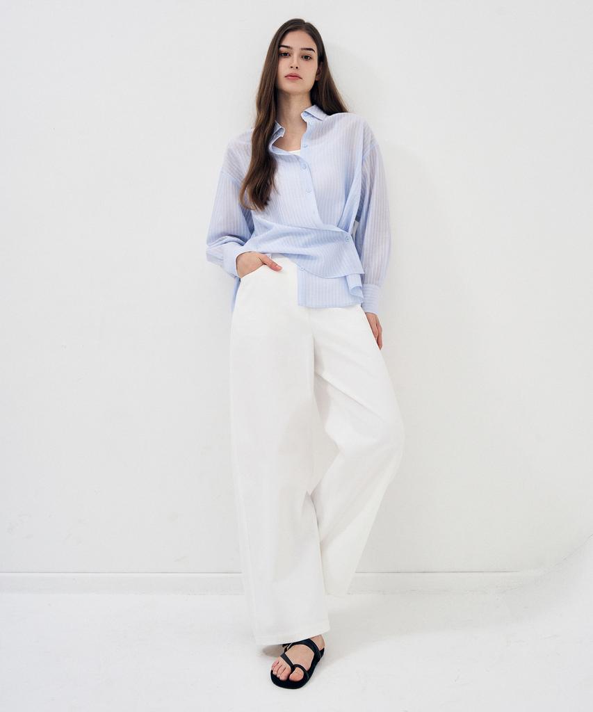 Laneonkyulleoseu Denim-Like Wide Pants_White