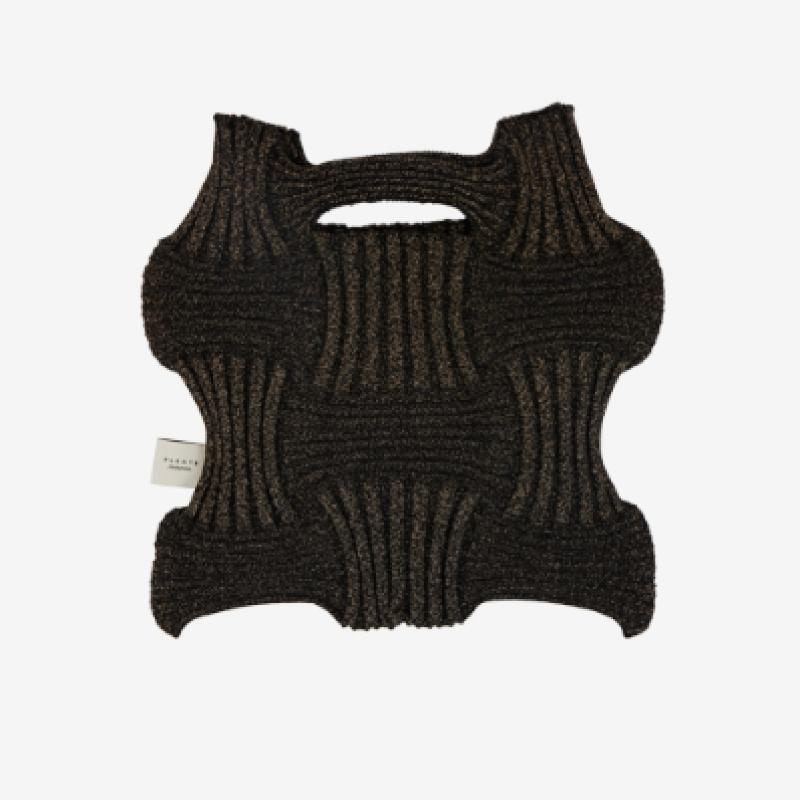 Pleatsmama Glitter Black Brown New Bow Bag