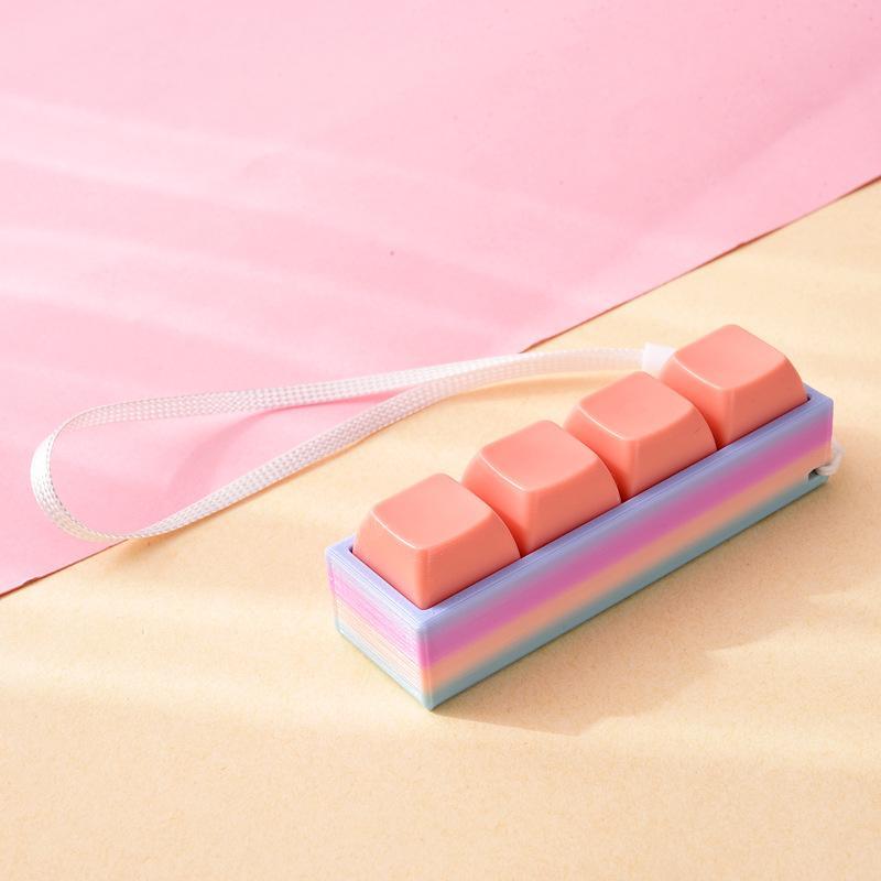 Portable Stress Relief Toy with Button Lanyard Anti-Anxiety Fidget Toy for Adults Kids Office Travel Pressure Alleviation