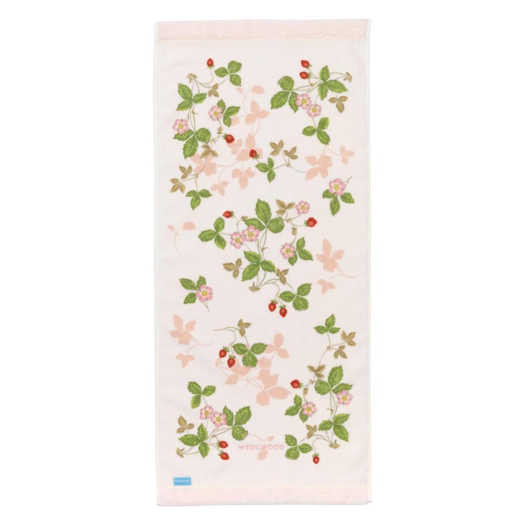 Nishikawa Imabari Face Wedgwood Wild Made in TT23165601 Towel, 34x75cm, Washable, 100% Cotton, Strawberry, Soft, Japan, Pink,