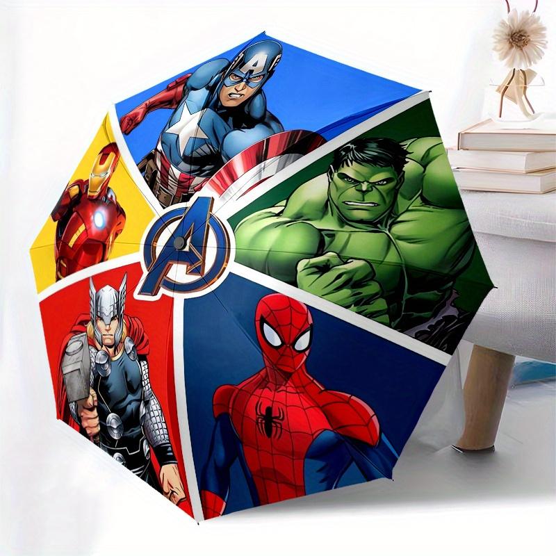 Disney Avengers,Superheroes,Comics Manual Opening and Closing Umbrella, 8-Rib Reinforced Folding Design, Lightweight
