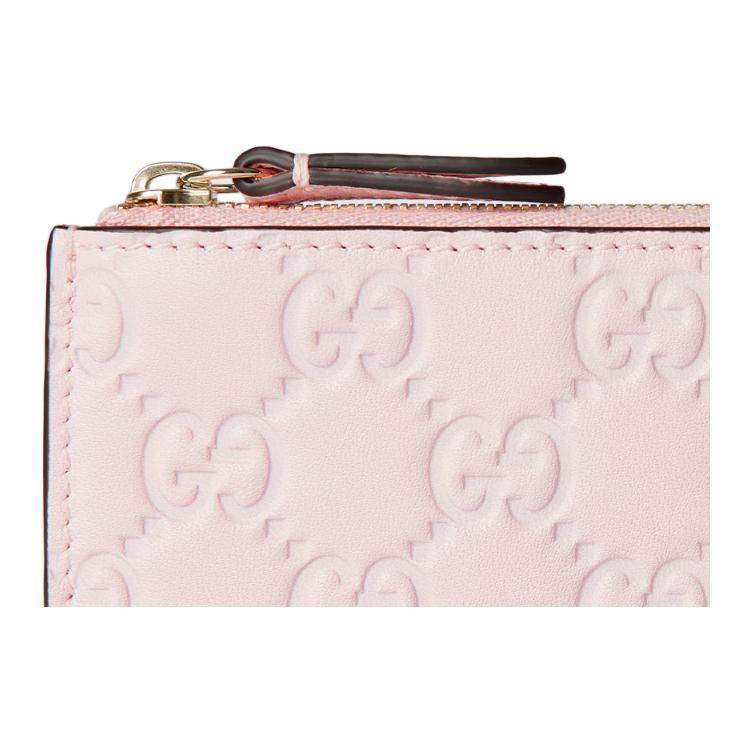 Gucci GG Emblem Key Pouch With GG Embossed Pattern Women Accessories Pink Gold 847205-AAFDV-5734