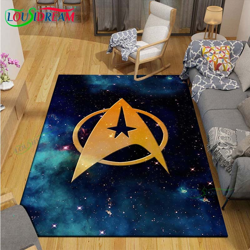 Fashion Famous Films S-Star-T-Trek Carpet Living Room Bedroom Bedside Mat Fashion Floor Mat Area Rug Door Mat Bedroom Decoration