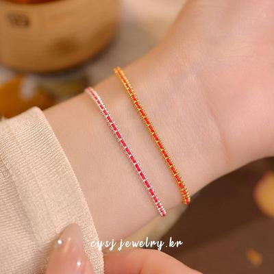 Cuiyan S925 Silber Rotes Seil Armband: Nischen-Luxus im koreanischen Stil für Frauen, perfektes Geschenk für die beste Freundin 2025.