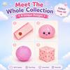 4-Pack Squishy Stress Relief Set, Slow Rising Malt Sugar Squeeze Fidget Toys, Fun Desk Accessories and Gift Set(Pink)