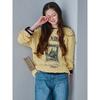 Cable Print Pullover Yellow