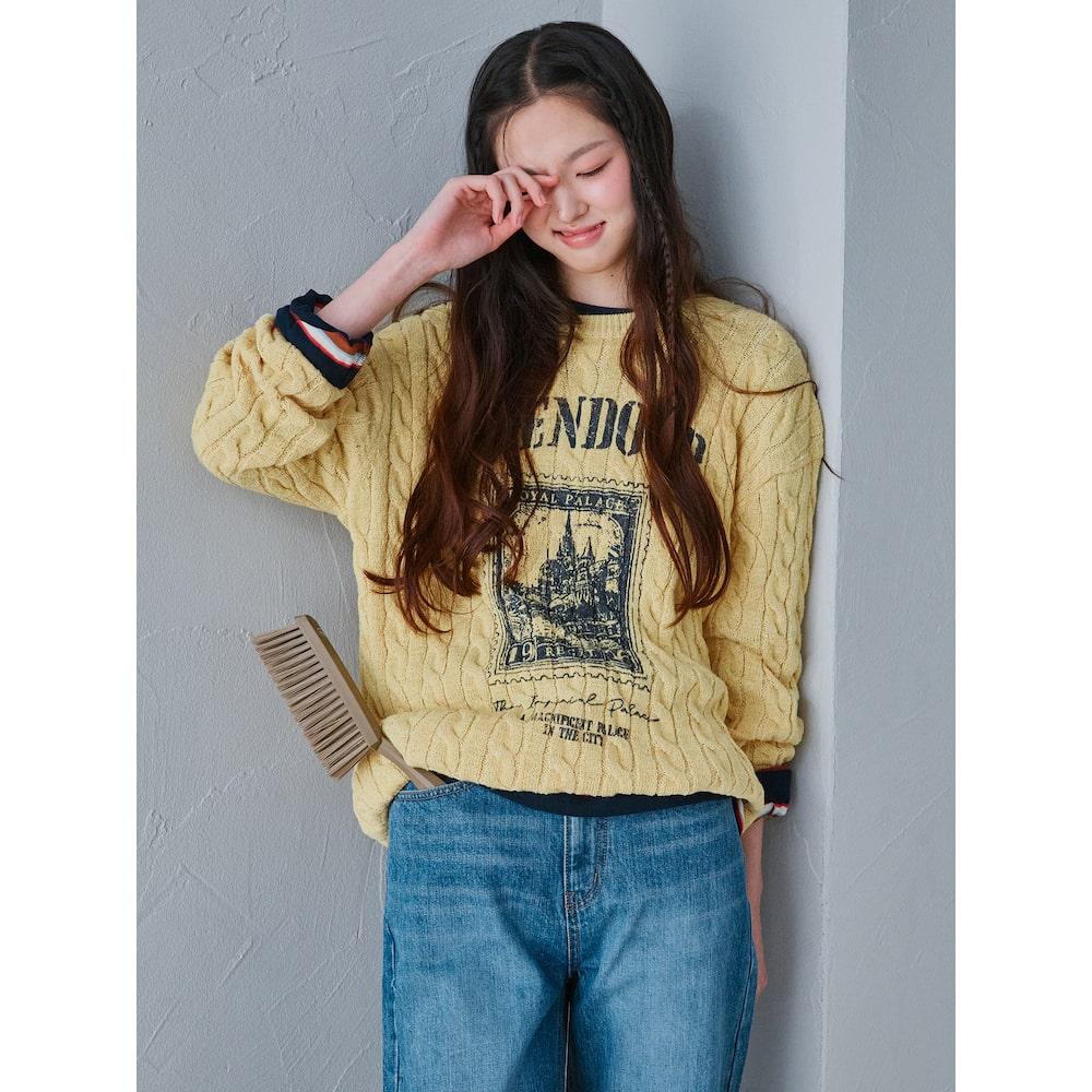 8Seconds Cable Print Pullover Yellow Yellow (Gold)/S