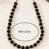 New black beaded collarbone chain Maillard style light luxury elegant three-dimensional versatile necklace