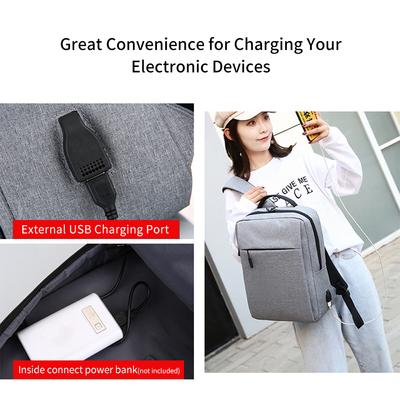 Travel Laptop Backpack with USB Charging Port Durable Large Capacity Separate Compartment Business