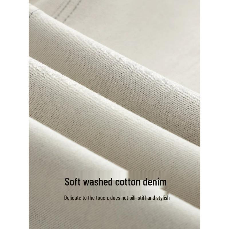 Women's 2025 Trendy High-Waisted Grey-White Wide-Leg Slimming Jeans for Spring & Autumn