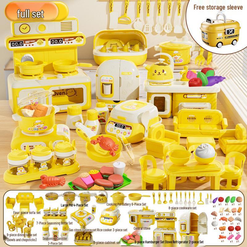 Mini Rice Cooker Play Set for Kids - Cat Design Toy