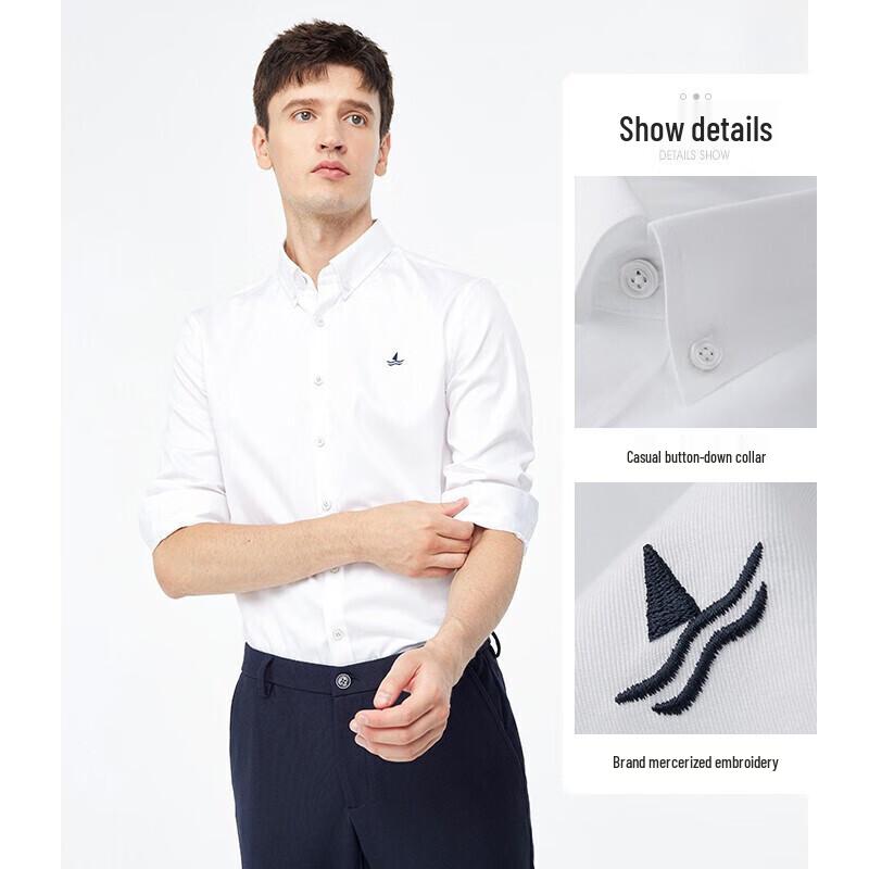 Navigare Men's Embroidered Cotton Long-Sleeve Shirt