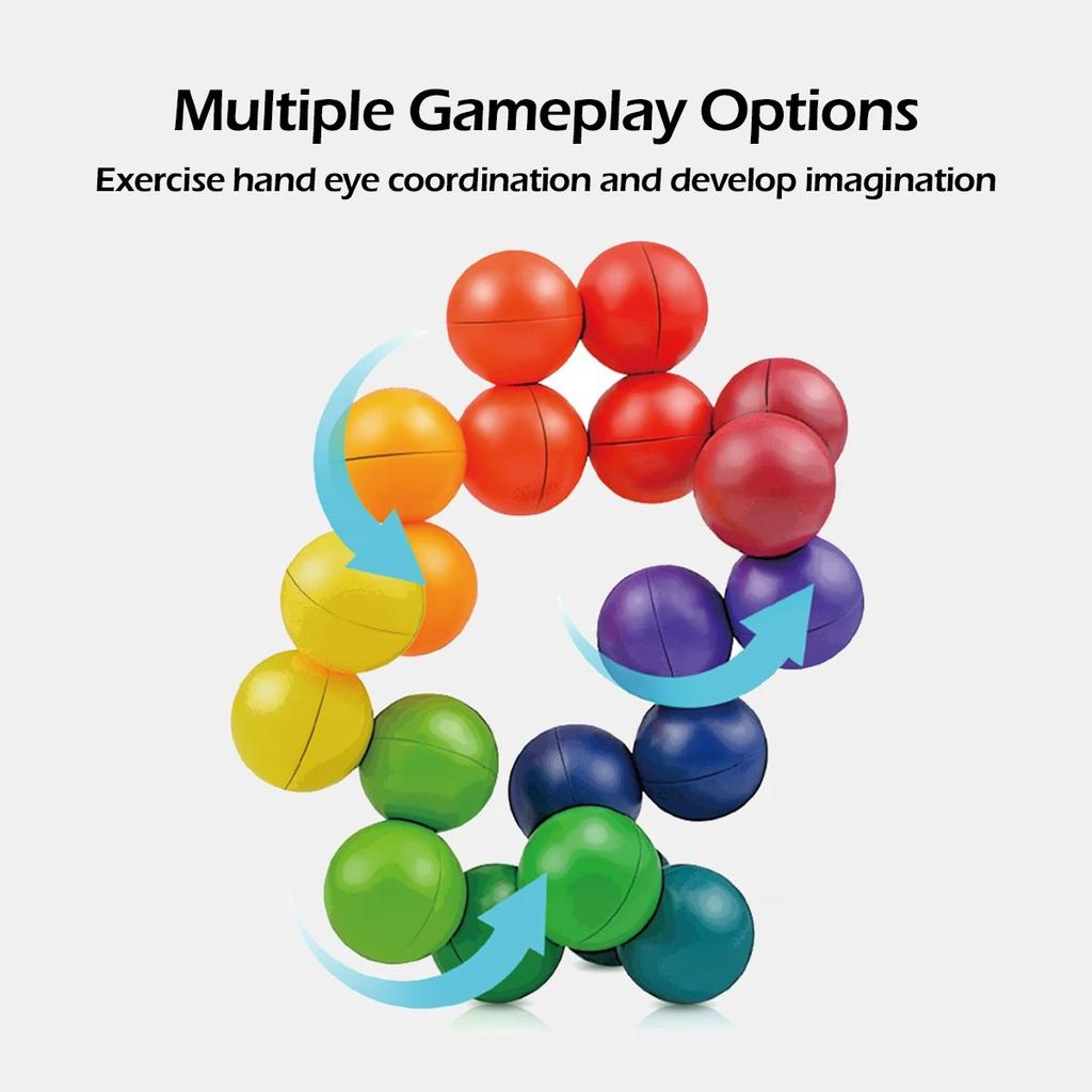 3D Rotating Fidget Sensory Toys, Stress Relief Anxiety Reduction Ball, Educational Learning Focus Tool for Kids Adults ADHD