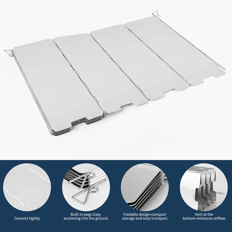 Folding Camping Stove Windscreen | Lightweight Outdoor Heat Shield for Picnics