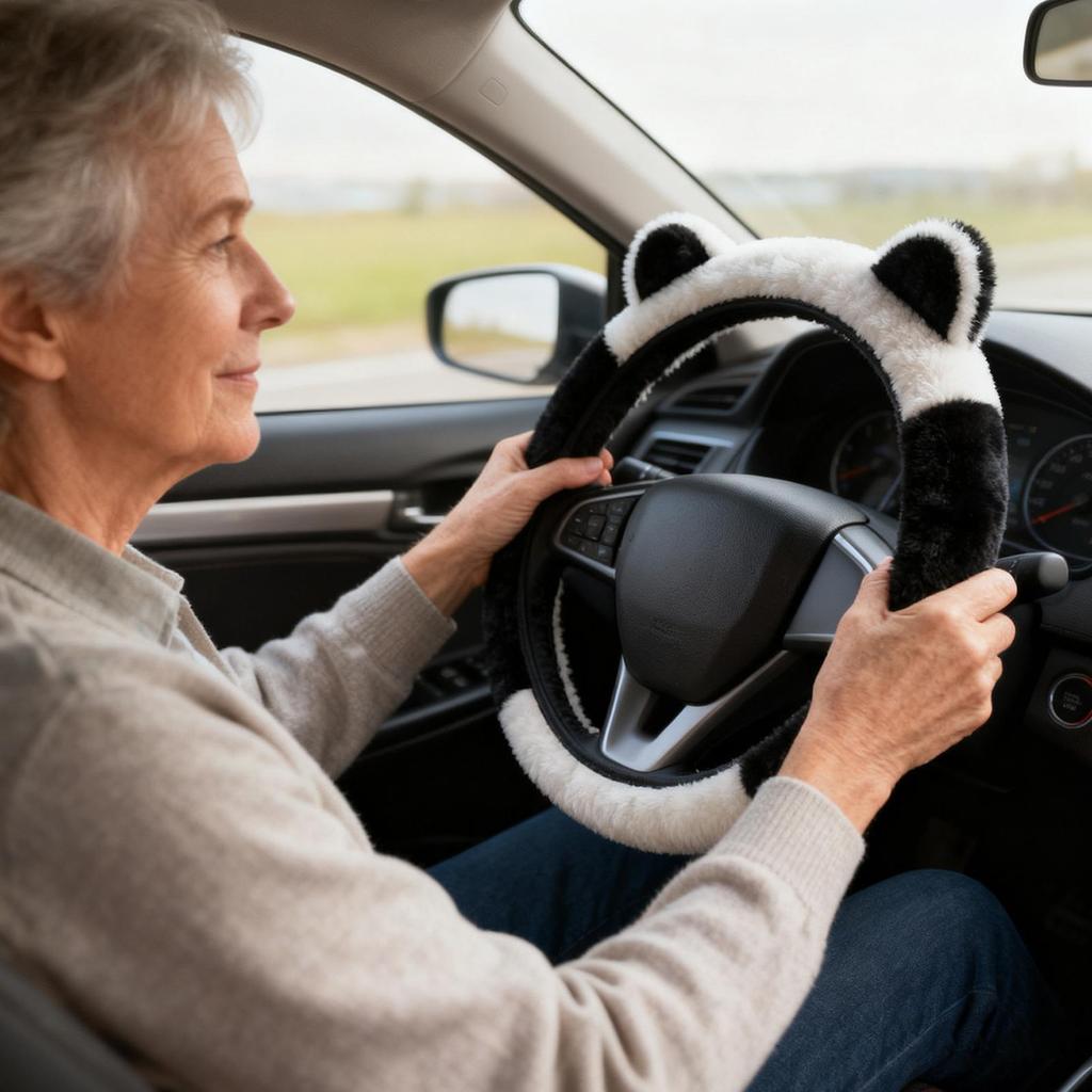 Wheel Cover 14.9Inch Anti-Slip Cute Breathable Car Anti-Skid Steering Wheel Cover For Men Truck SUV Minivan Sedan Trucks Road