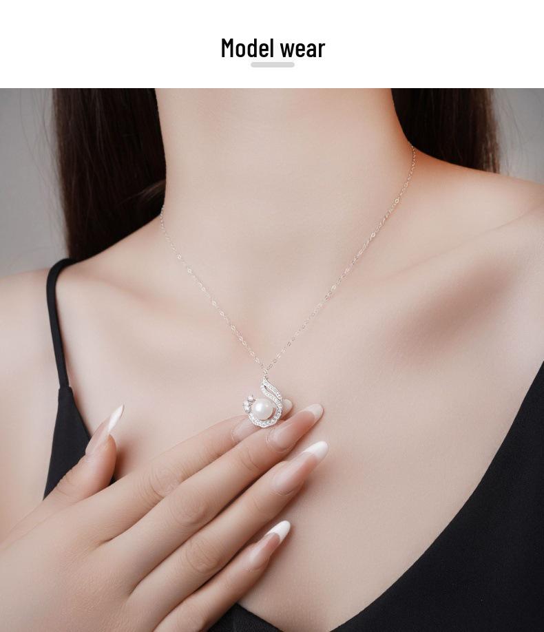 High-End Vintage Shell Pearl Pendant: Phoenix Clavicle Chain in S999 Sterling Silver - Luxurious Gift Necklace for Women