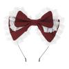 Handmade Lace Bow Hair Clip Girls Sweet Japanese Kawaii Lolita Headband Accessory In Velvet