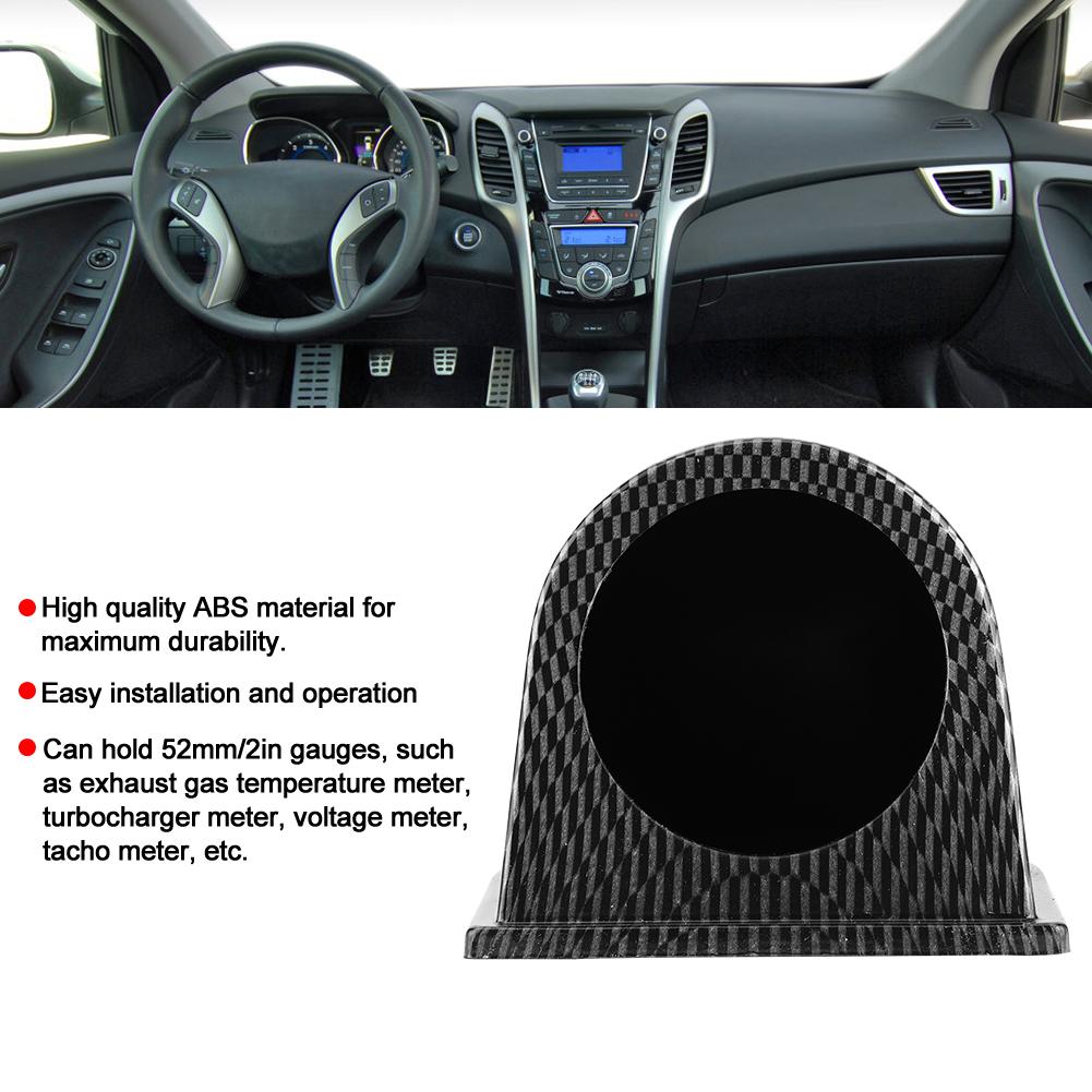 52mm 2in Carbon Fiber Style Single Hole Dash Gauge Pod Meter Mount Holder Cup Car Refitting