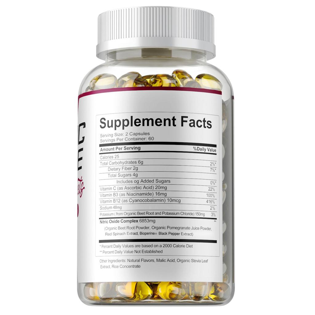Organic Beetroot Nitric Oxide Dietary Supplement Is a Nitric Oxide Supplement That Promotes Energy, Heart Health, and Blood Circulation.