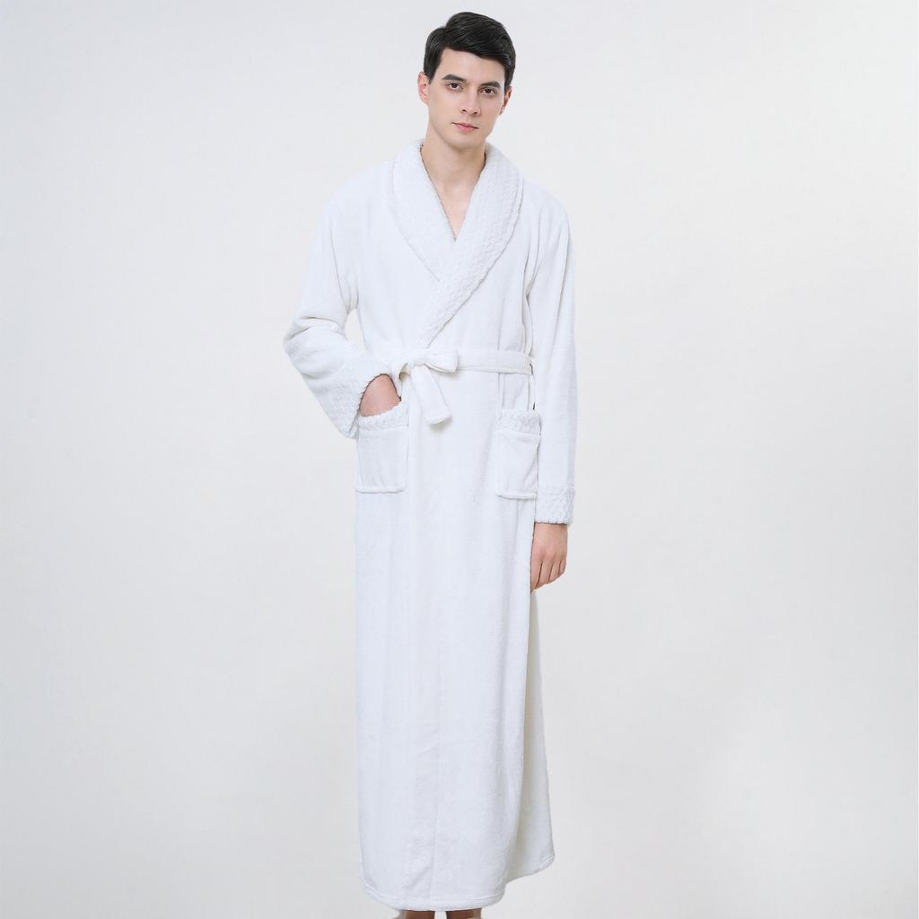 Peignoir de bain en flanelle épaisse de style européen et américain pour l'automne et l'hiver