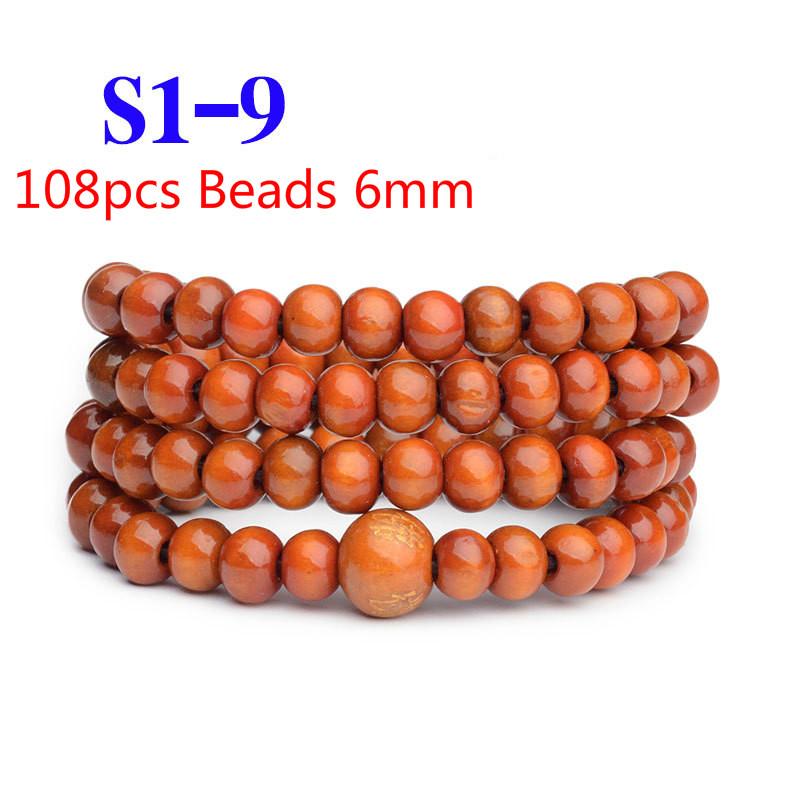 Pulseras 108 Beads 6mm Natural Sandalwood Buddhist Buddha Wood Prayer Bead Mala Unisex Men Bracelets & Bangles Jewelry Bijoux
