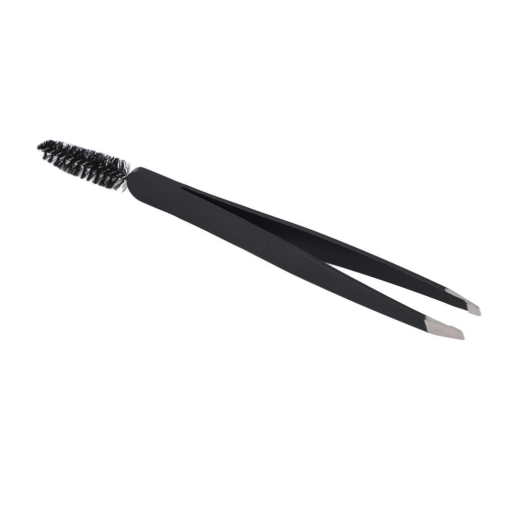2PCS Eyebrow Tweezer Black Stainless Steel Ergonomic Design Eyelash Grafting Tweezer for Makeup