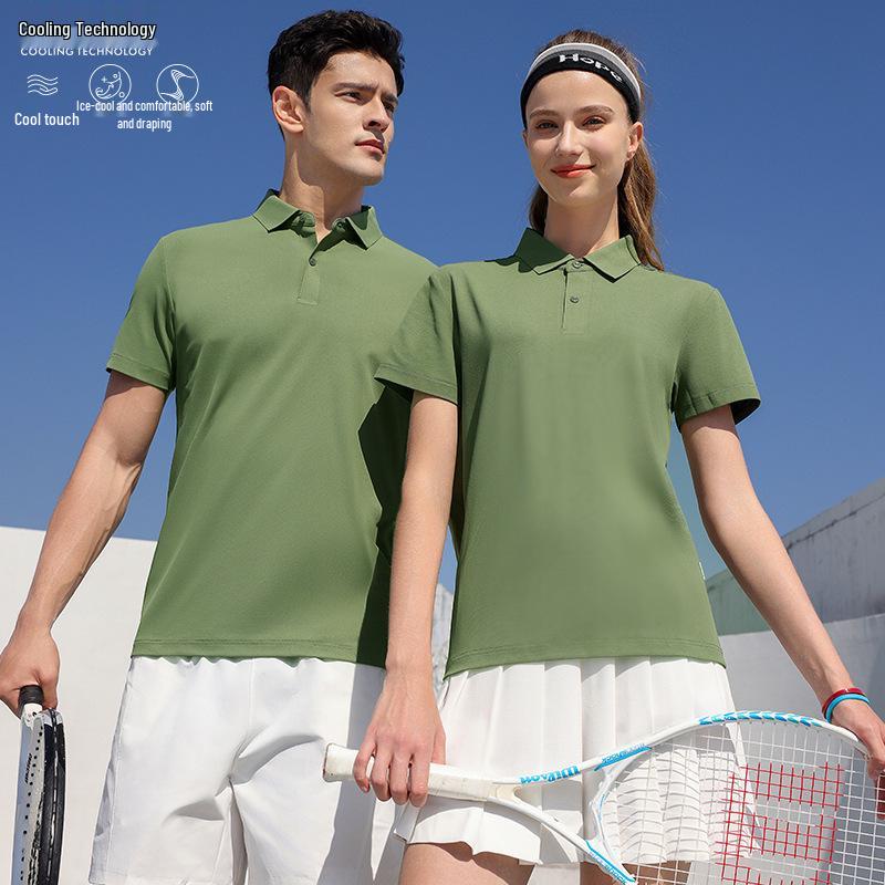 

Unisex Summer Polo: Ice-Feel Comfort, Sun Protection, Antibacterial, Quick-Dry Sport T-Shirt for Running and Fitness L