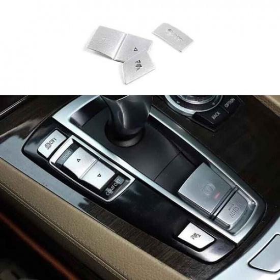 For BMW 7 Series Cover Trim Console Gear Shift Silver Aluminum Side Button 09-15