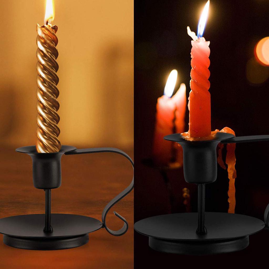 Wrought Iron Taper Candle Holder Iron Candle Holder Dinner Decor 2 Pack