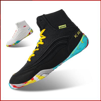 2025 Mid Cut Pro Unisex Boxing Shoes Boy Girl Wrestling Judo Kicking Sneakers Size 32-38 Breathable Gym Training Shoes