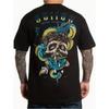 European Sizes Snake Skull Tattoo Pattern T-shirt Breathable Summer T-shirt High Elasticity Loose Casual Street Wear Suitable for Beach