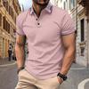 Men Solid Lapel Collar Striped Patchwork Polos Shirts Summer Tops Casual Short Sleeve Polo Shirt