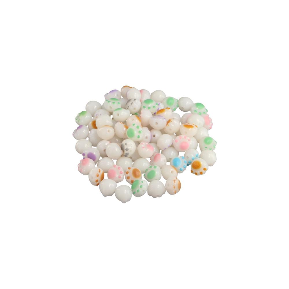 20pcs/Bag Cartoon Design Cat Paws Acrylic Bead Acrylic Jewelry Making Material  Student