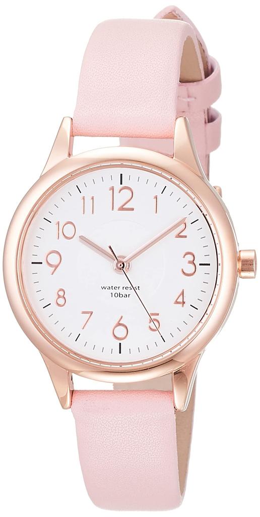 Fieldwork Juvia Analog Watch with Leather Strap, Waterproof, ST257p-3, Women's, Pink