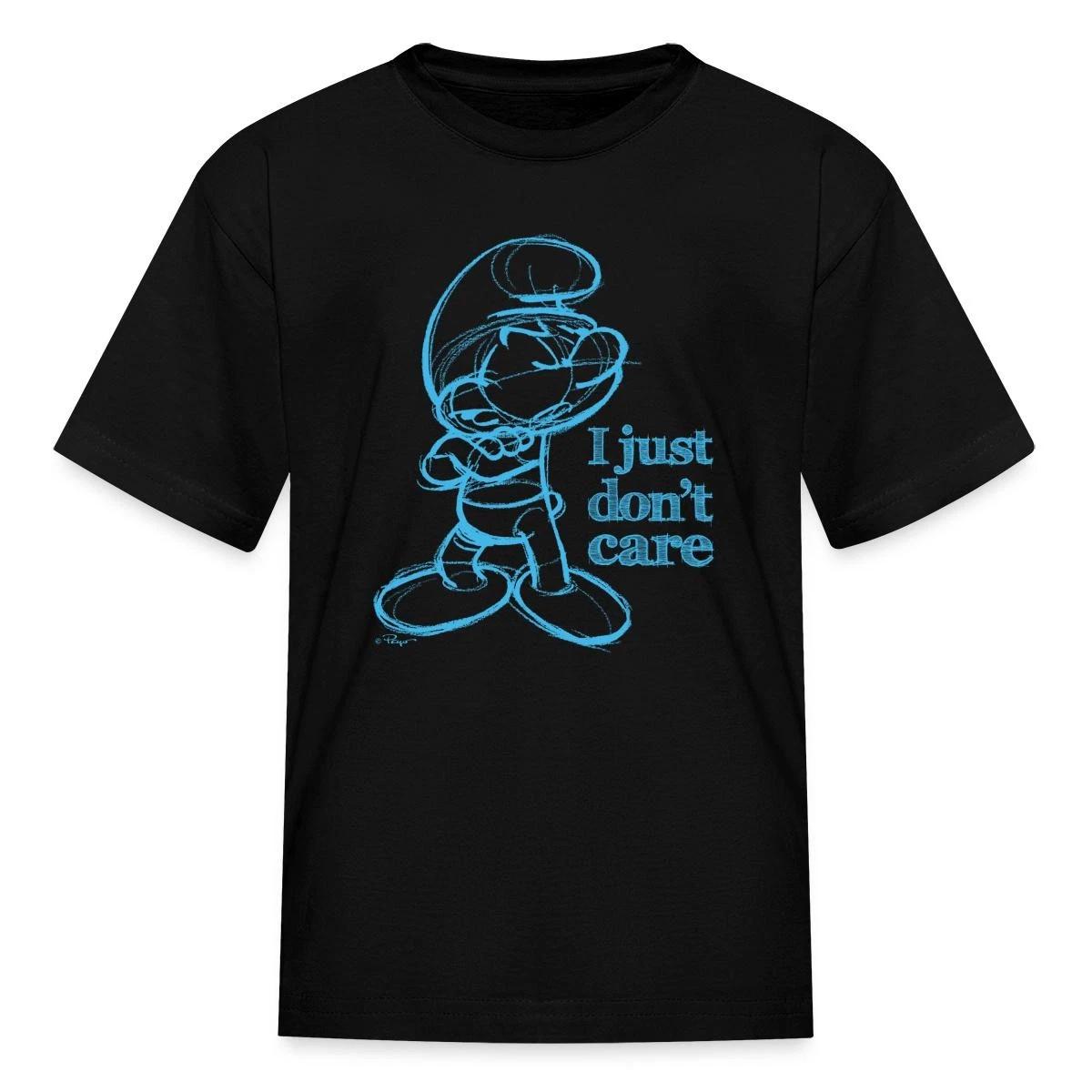 The Smurfs I Just Don’t Care Kid s T-Shirt L
