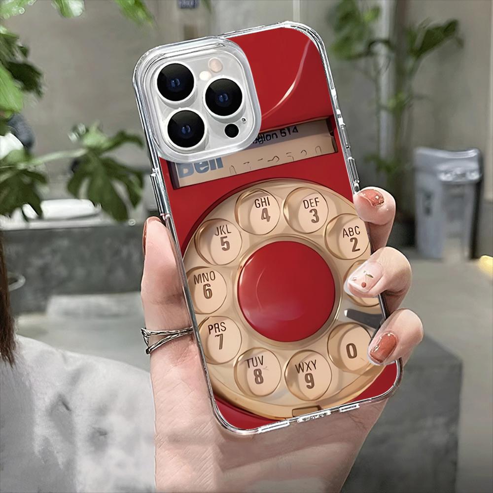 Retro Telephone Pattern Phone Case For iPhone 17 Air 16 14 15 Pro Plus 13 12 11 Pro Max Shockproof Silicone Soft Cover Fundas