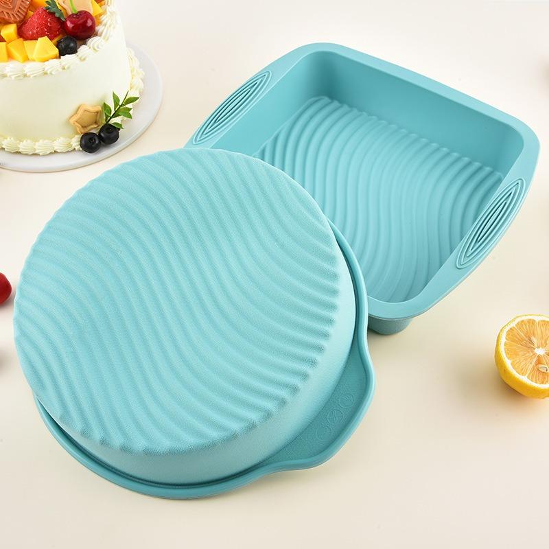 Silicone cake mold six-piece set food grade silicone round cake shop kitchen baking silicone cake mold