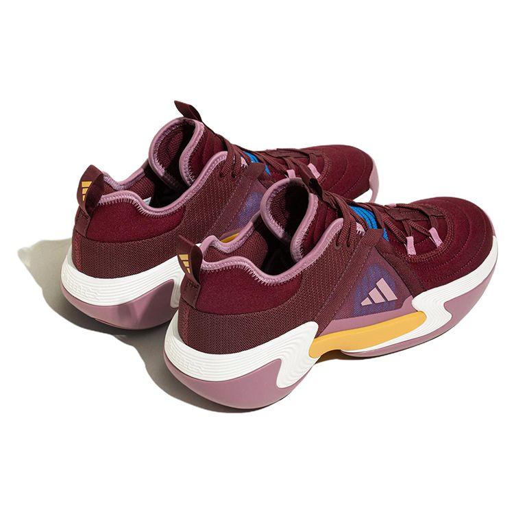 Adidas Exhibit Select Round Toe Lace-Up Non-Slip Wear-Resistant Shock Absorption Low-Top Basketball Shoes Women Sneakers Red Pink IE9323