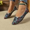 Flat Single Shoes Summer New Pointed Head Shallow Mouth Glitter Cloth Shallow Mouth Soft Sole Non-slip Low Top Shoes