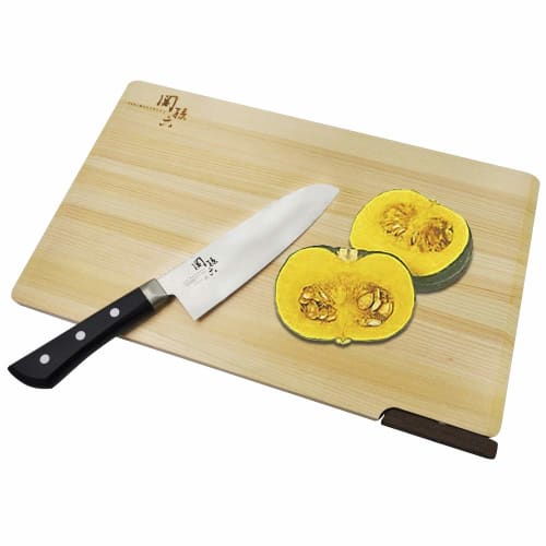 KAI Cutting Board Seki Magoroku Hinoki L 390 x 240 mm with stand Made in Japan Dishwasher safe AP5226
