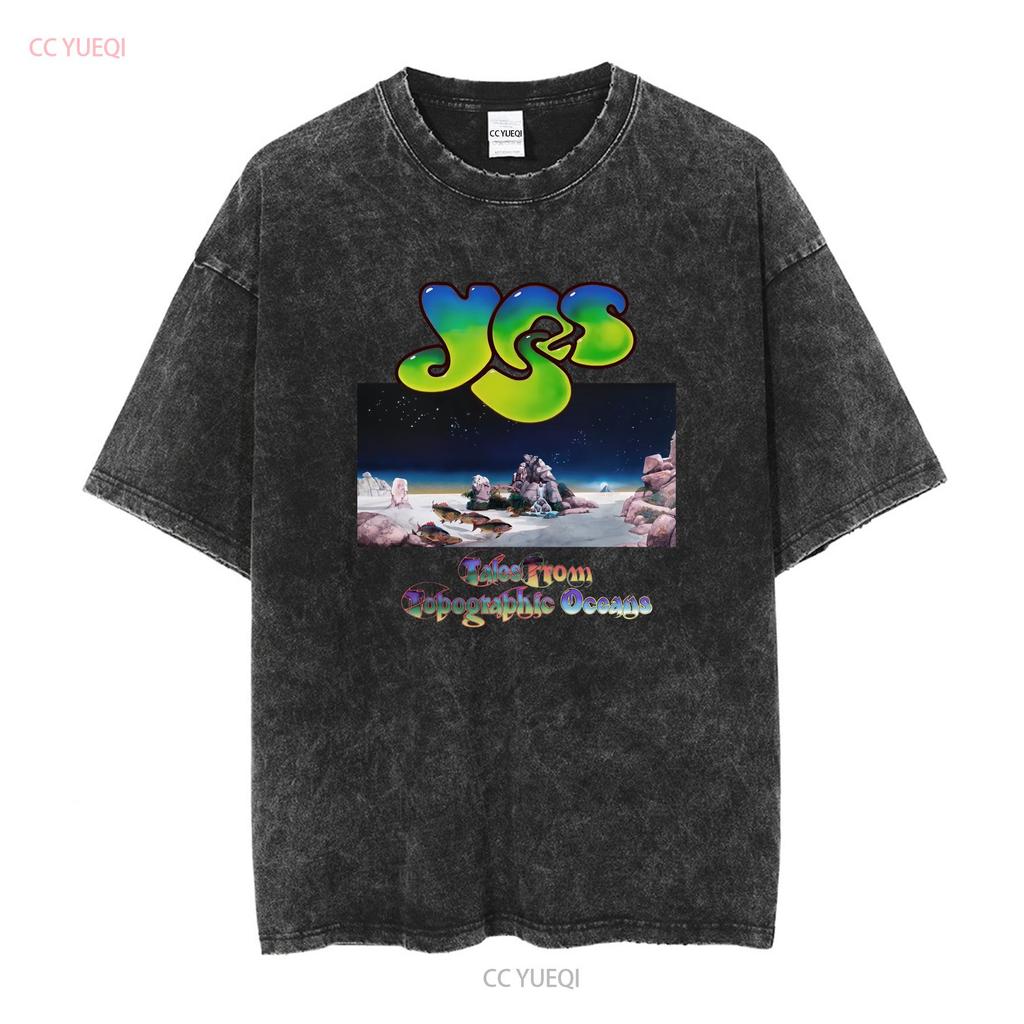 Yes Tales From Topographic Oceans Jon Anderson Steve Howe Chris Squire T Shirt long sleeves vintage Washed Slightly Stretched