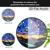 Acrylic Starry Night Sky and Mountains Suncatcher, Stained Glass Style Window Hanging Ornament for Celestial and Landscape Lovers
