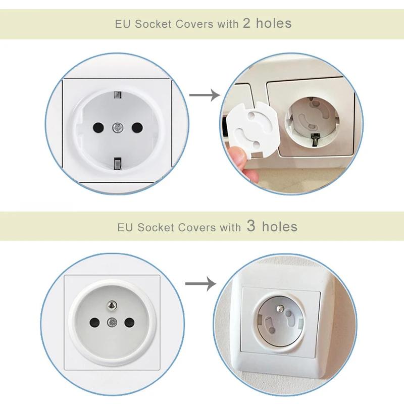 10pcs Baby Safety Child Electric Socket Outlet Plug Protection Security Two Phase Safe Lock Cover Kids Sockets Cover Plugs