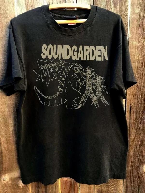 Soundgarden Screaming Life Black Short Sleeve Unisex T shirt Reprint Unisex T-Shirt M