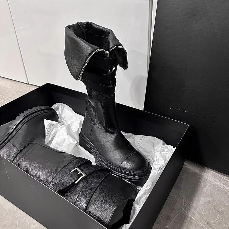 New Over-the-knee Boots, Women's Shoes, Belt Buckle Thick-soled Boots, High-top Fashion Boots