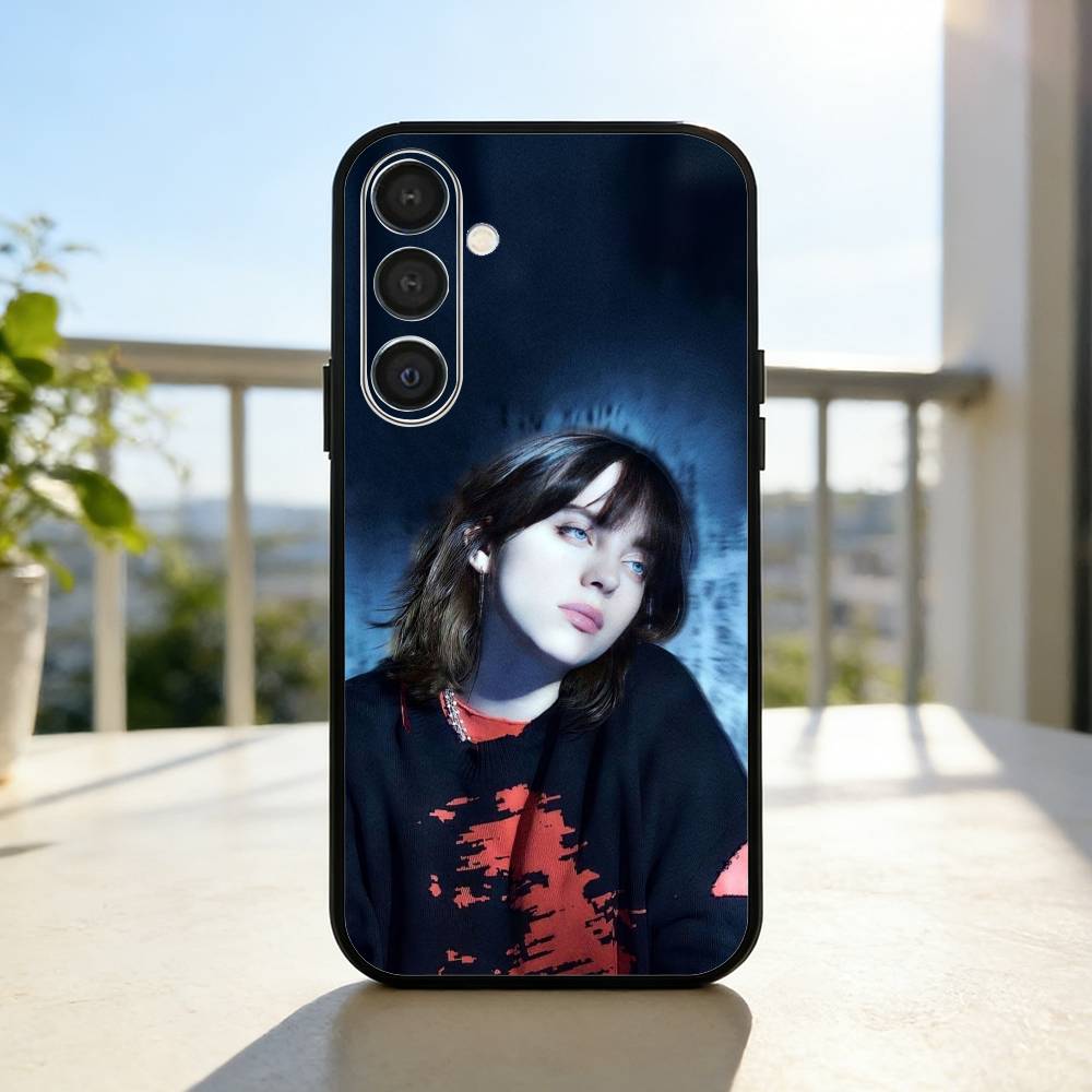 Lovely B-Billie Eilish Singer Phone Case For Samsung A73,72,71,A52,51,40,41,A22,A32,31,A13, Soft Black Shell Samsung a73 5g