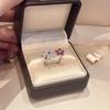 Fashion and High quality dazzling silver 925 full diamond red flower rings for women light luxury and exquisite jewelry gifts