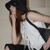 Slowslowly Fruit Handmade Crochet Raffia Bucket Hat _ Black