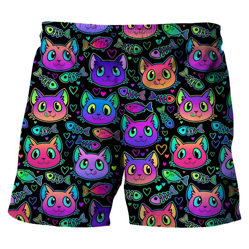 Summer Beach Style 3D Printed Loose Plus Size Quick Drying Shorts