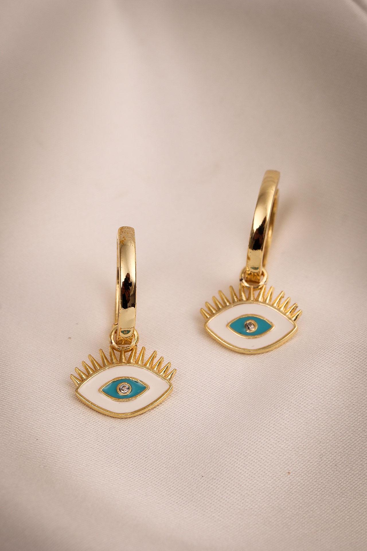 

Серьги-кольца с белой эмалью